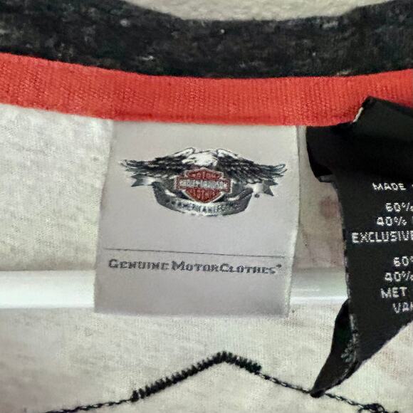 Harley Davidson ringer button biker short sleeve graphic t Shirt top size Small - Picture 11 of 13